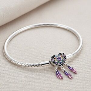 Silver Heart Charm Bracelet with Multicolor Accents | Pandora - Style